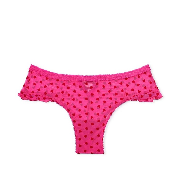 Victoria's Secret Tease Cheeky Panty Pink with Hearts Large NEW - Picture 2 of 8